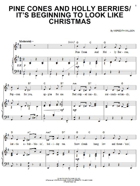 It S Beginning To Look Like Christmas Sheet Music Meredith Willson Piano Vocal