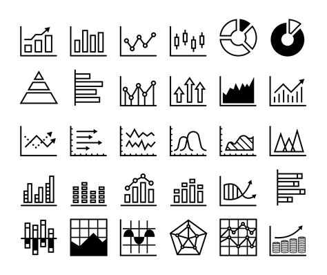 Modern Graph And Chart Line Icon Set With Arrows Up 1828711 Vector Art