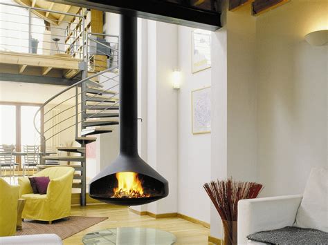 15 Gorgeous Freestanding Suspended Fireplace Design Ideas