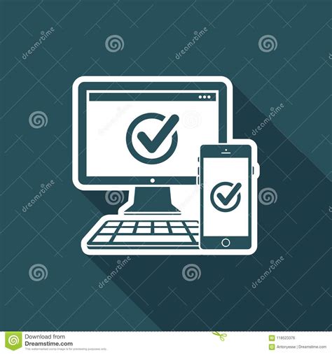 Checking Multi Devices Equipment Stock Vector Illustration Of Icon