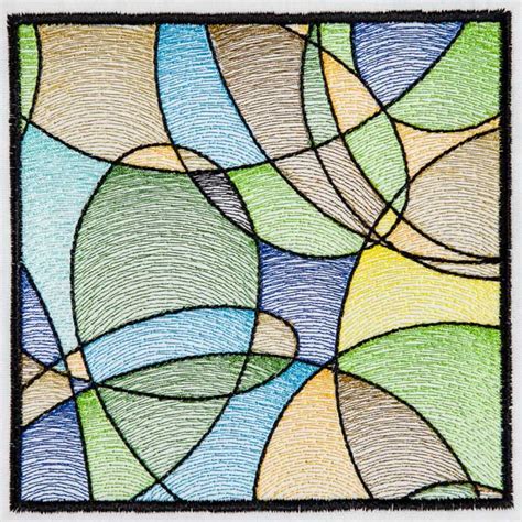 Bfc1543 Stained Glass Quilt Squares Abstract Patterns