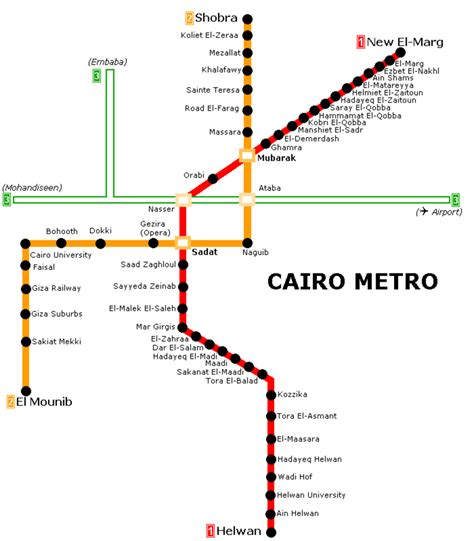 Cairo Metro Map Egypt