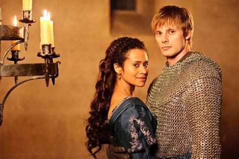 Bbc Merlin Bradley James And Angel Coulby As Arthur And Guinevere Pendragon Merlin Serie
