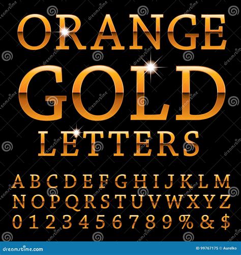 Orange Font Letters Stock Vector Illustration Of Metallic 99767175