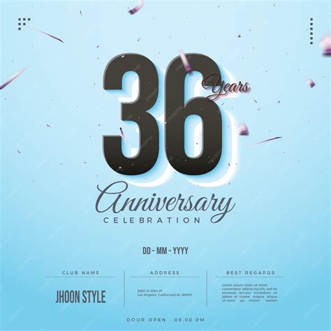 Premium Vector 36th Anniversary With Line Art Numbers