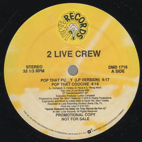 The 2 Live Crew Pop That Pussy 1991 Vinyl Discogs