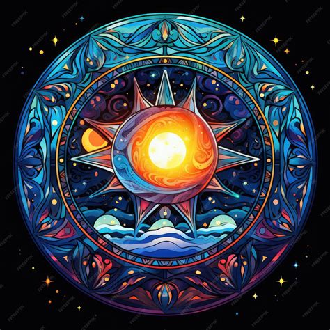 Premium AI Image | Mystical Stained Glass Unveiling the Celestial