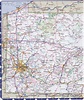 Map of Pennsylvania state with highways, roads, cities, counties ...