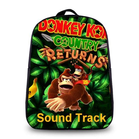 12 Inch Donkey Kong Backpack School Bag For Kids Baganime