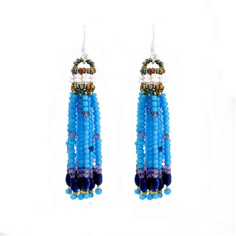 Earrings CHANDELIER Blue IP Ziio Jewels