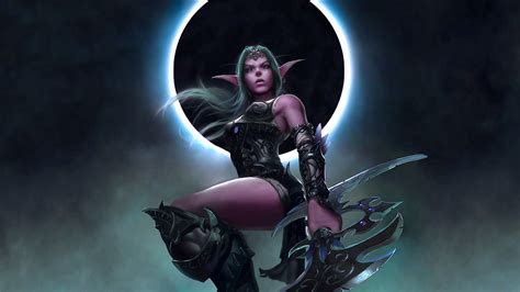 Video Game Characters Tyrande Whisperwind World Of Warcraft Night