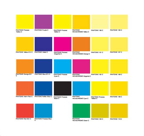 Free 6 Sample Pantone Color Chart Templates In Pdf Images And Photos