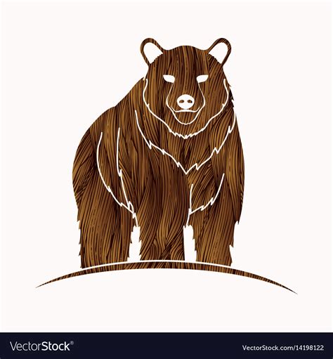 Big Brown Bear Standing Graphic Royalty Free Vector Image