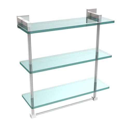 Bathroom's can be tricky spaces to organize: Delta Cassidy 18 in. Glass Bathroom Shelf with Towel Bar ...