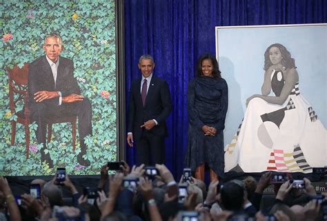 Barack And Michelle Obama React To Presidential Portrait Unveilings At
