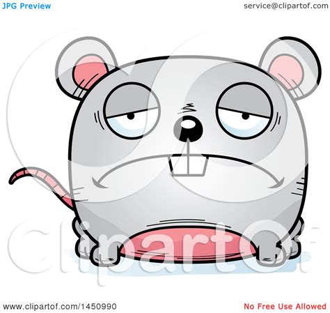 Clipart Graphic Of A Cartoon Sad Mouse Character Mascot Royalty Free
