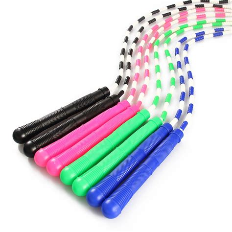 Plastic Beaded Practocal Jump Rope With Anti Slip Handle Lightweight