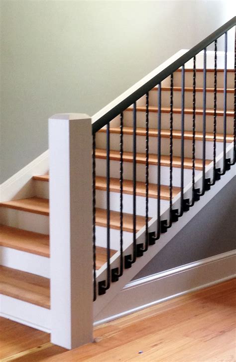 Custom Metal Handrail System With Side Mount Balusters Stairs