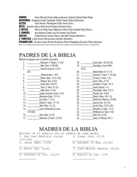 Ejercicios Biblicos Adventistas Para Imprimir Juego Bíblico