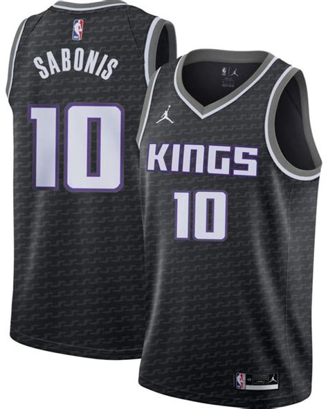 Nike Sacramento Kings Domantas Sabonis 10 Black Dri Fit Swingman