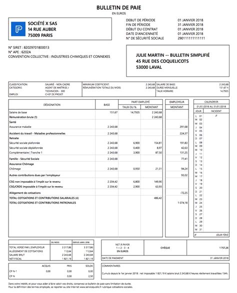 Un bouquet de services vous est offert pour vous faciliter la vie quotidienne : Exemple De Bulletin De Paie 2018 - Le Meilleur Exemple