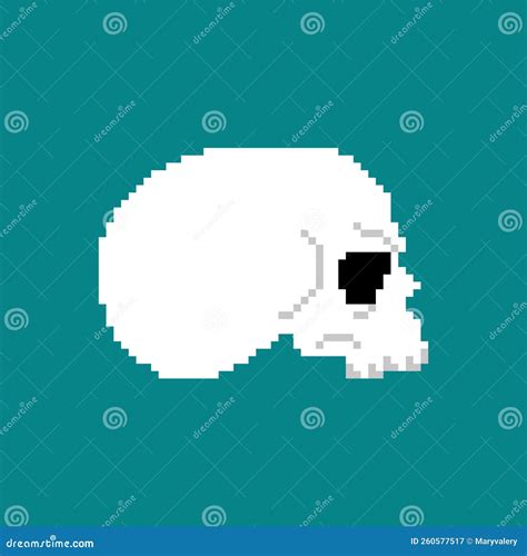 Skull Pixel Art 8 Bit Cranium Stock Vector Illustration Of Human
