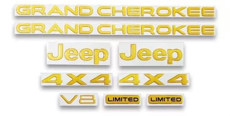 Kit De Emblemas Jeep Grand Cherokee Limited Dorado Resinado MercadoLibre