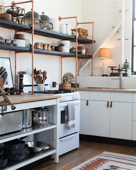 Copper And Wood Open Shelves Are Great Additions To Standard IKEA Kitchen Cabinets 750x938 