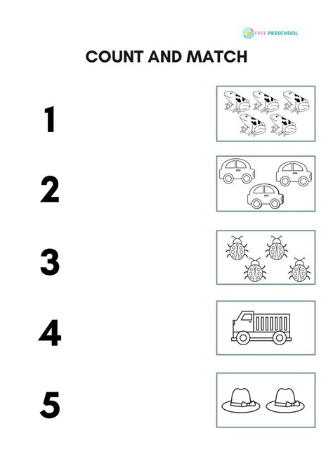 Free Match By Numbers Worksheets For Preschoolers
