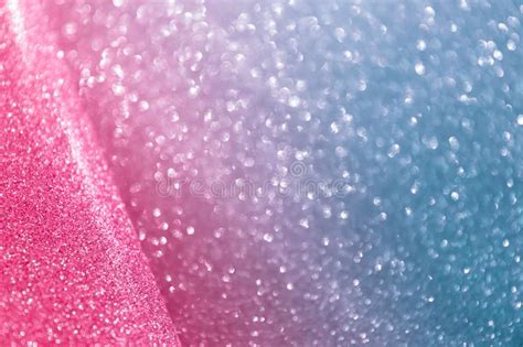 Blurred Glitter Neon Pink And Blue Background For Holiday And An Stock