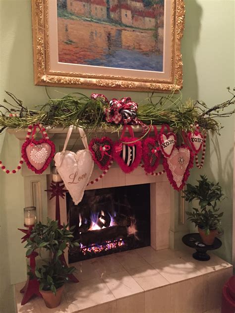 The Chic Technique Valentines Day Fireplace Mantel Decor Valentine