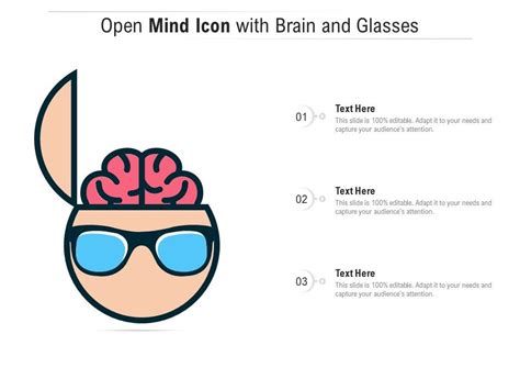Open Mind Icon With Brain And Glasses Presentation Graphics