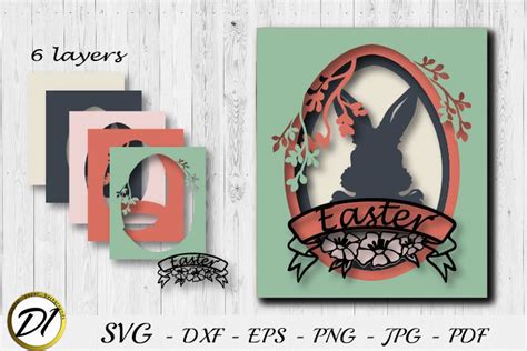 Easter Cut File. 3D easter SVG. Multilayer Happy Easter.