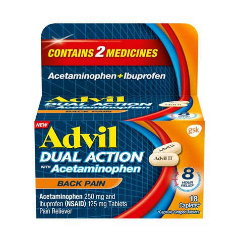 Customer Reviews Advil Dual Action Acetaminophen And Ibuprofen Caplets