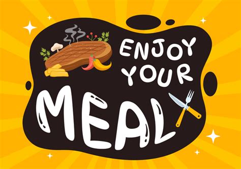 Premium Enjoy Your Meal Illustration Pack From Food And Drink Illustrations