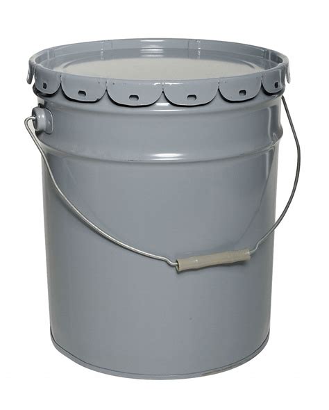 Grainger Approved 5 Gal Steel Round Pail With Lid Grey 6hcd02110