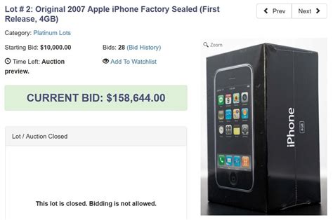 4gb Iphone From 2007 Still In Sealed Box Is Sold For World Record Price