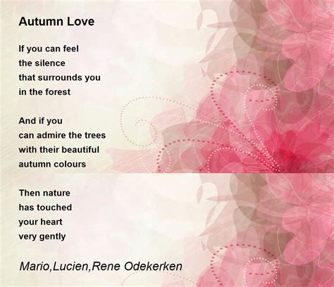 Autumn Love Poem By Mario Lucien Rene Odekerken Poem Hunter