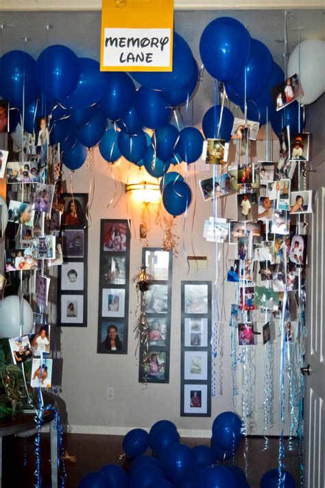 Maybe you would like to learn more about one of these? Stroll down memory lane by hanging photos and balloons ...