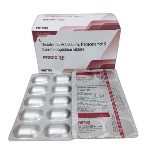 Diclofenac Potassium Paracetamol Serratiopeptidase Tablets At Rs Box Diclofenac