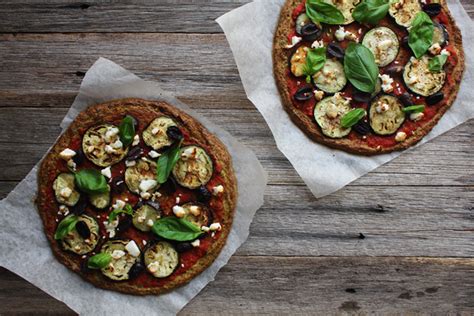 Grilled Eggplant Goat S Cheese Pizza On A No Cauliflower Crust