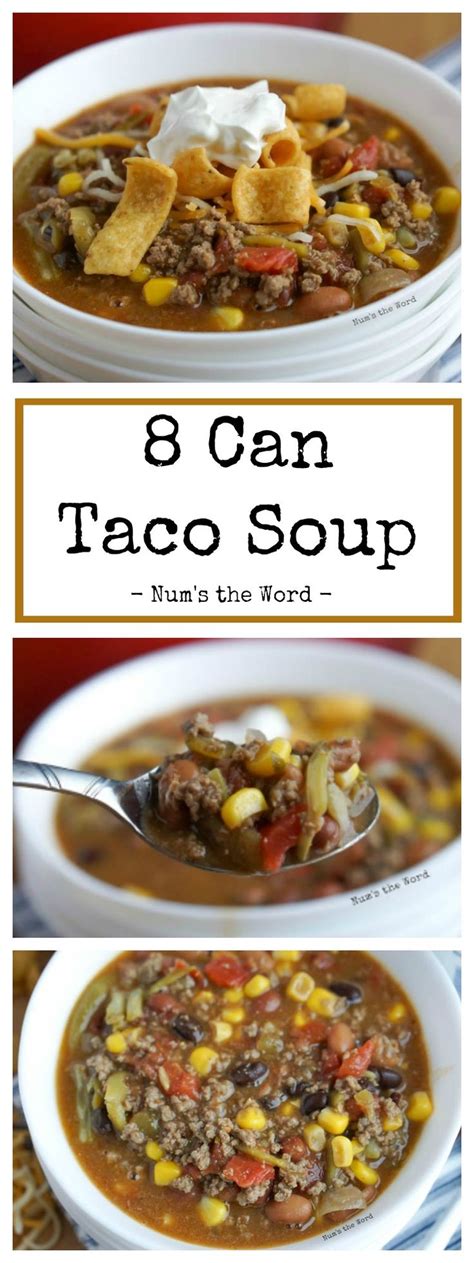 Stir in 1 cup sour cream; 8 Can Taco Soup | 8 can taco soup, Healthy soup recipes ...