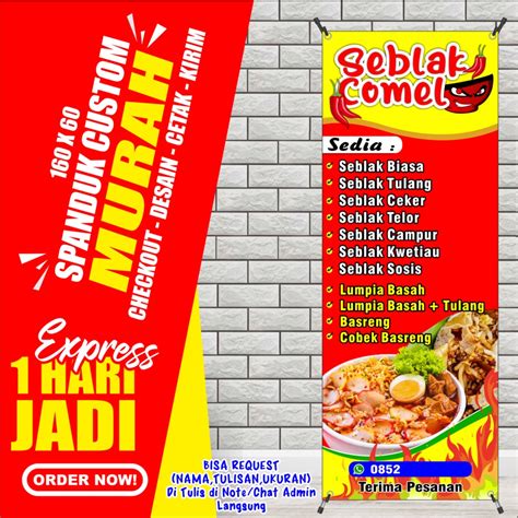 Jual SPANDUK BANNER BACKDROP SEBLAK CETAK SPANDUK SEBLAK MURAH UKURAN