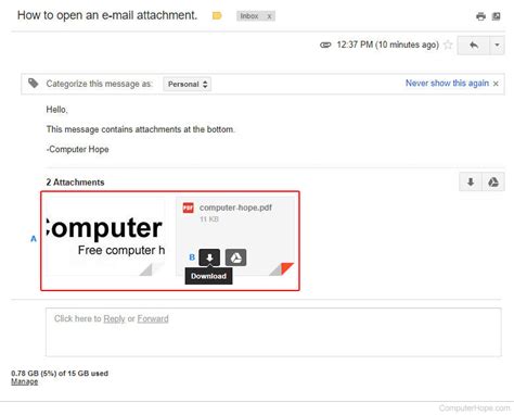 How To Download Open And Save E Mail Attachments