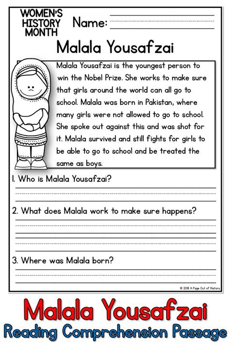 In what century did the african slave trade begin? Free Malala Yousafzai Reading Passage | Reading passages, Malala, Malala yousafzai