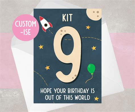9th Birthday Card Personalised 9th Birthday Card And T Etsy