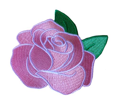 Pink Rose Iron On Patch Rose Patch Embroidered Patches Cute Patches