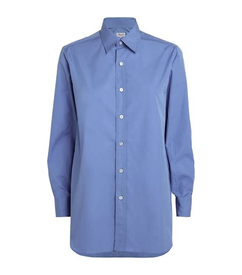 Womens Charvet Blue Cotton Shirt Harrods UK