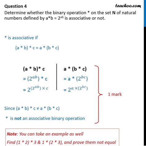 Examine Whether Binary Operation Ab 2ab Is Associative Or Not