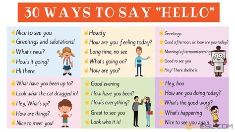 30 Creative Ways To Say Hello In English • 7esl Ways To Say Hello